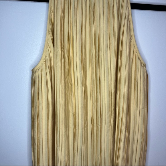 Banana Republic NWT Yellow Pleated Mini Dress Halter Neck - Picture 4 of 11